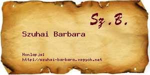Szuhai Barbara névjegykártya