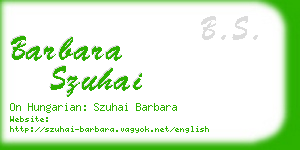 barbara szuhai business card